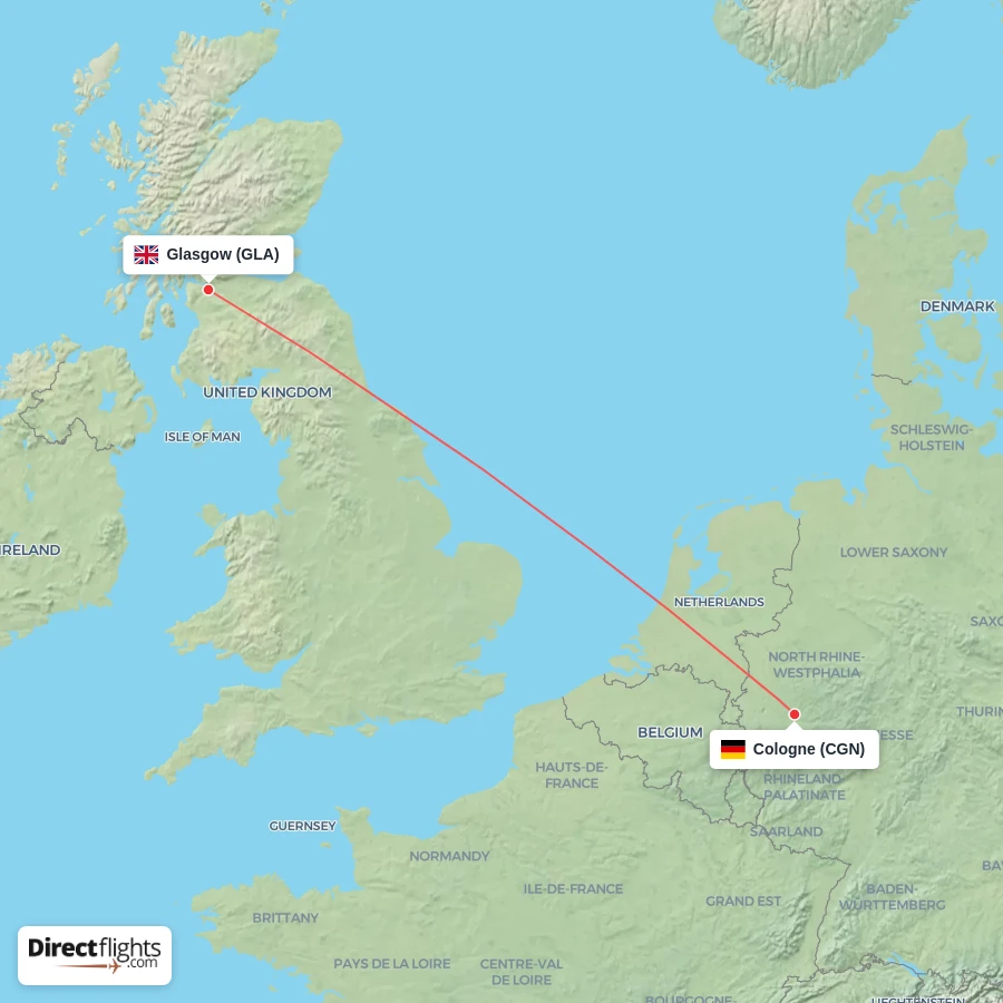 CGN - GLA route map
