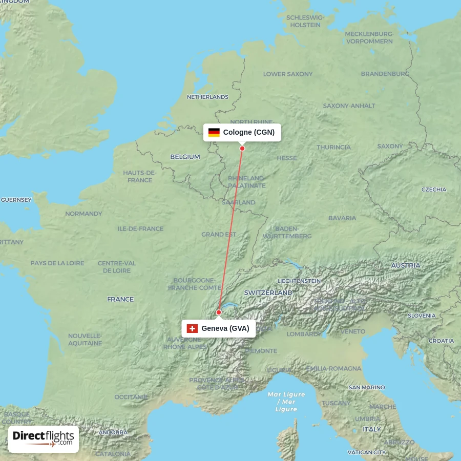 CGN - GVA route map