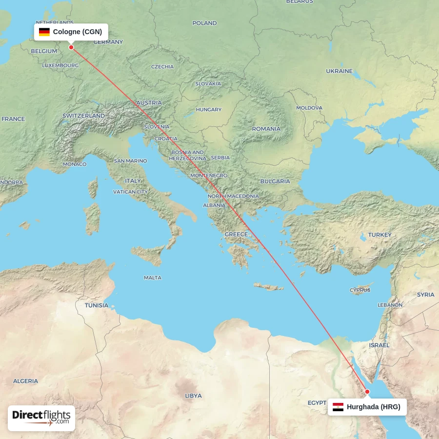 CGN - HRG route map