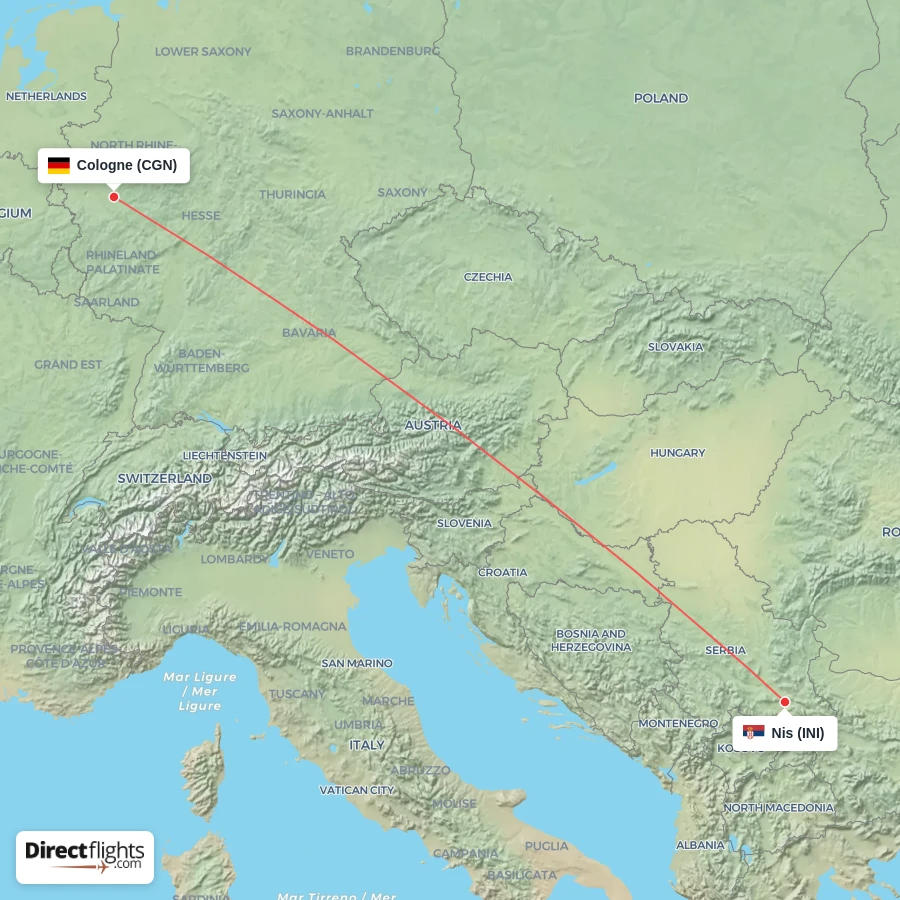 CGN - INI route map