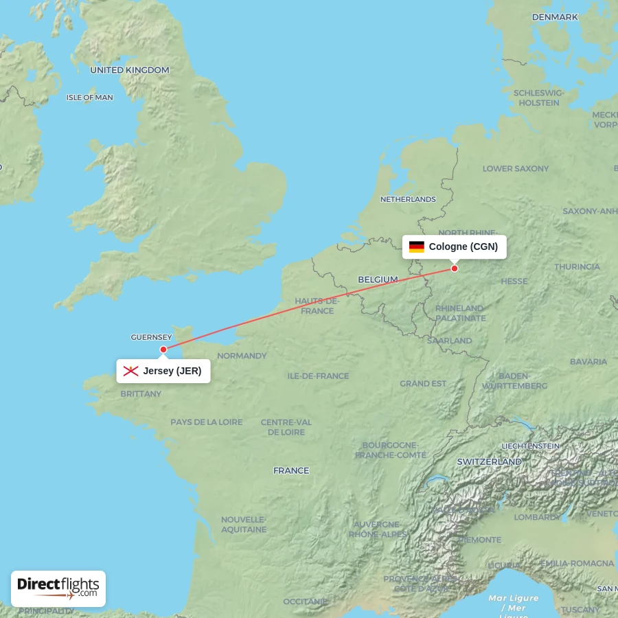 CGN - JER route map