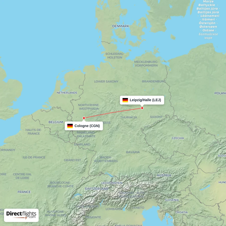 CGN - LEJ route map