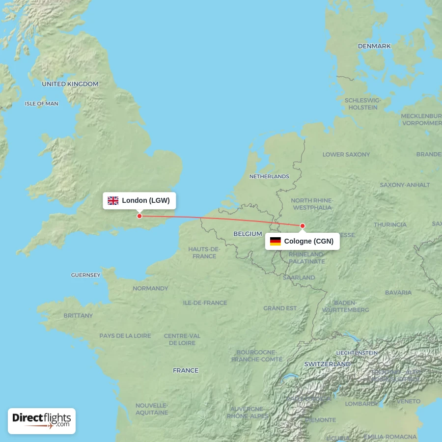 CGN - LGW route map
