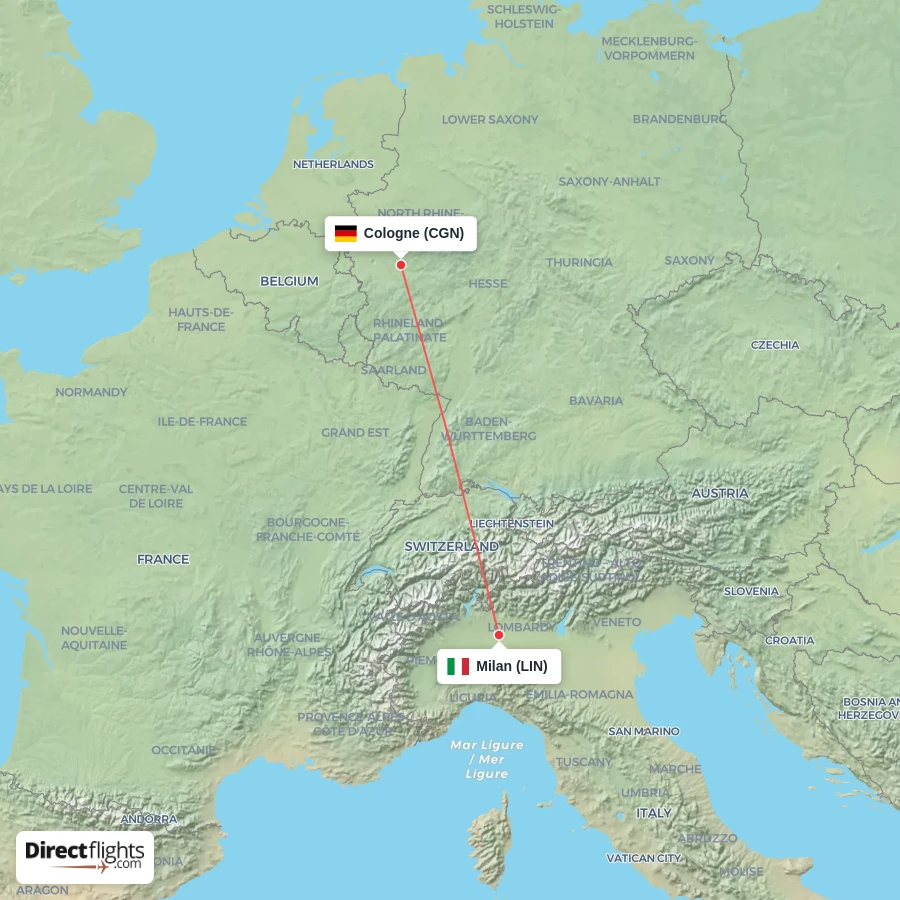 CGN - LIN route map