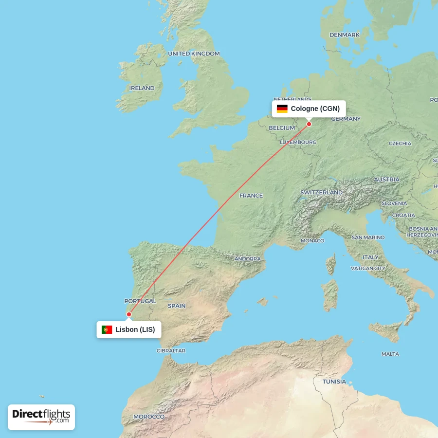CGN - LIS route map