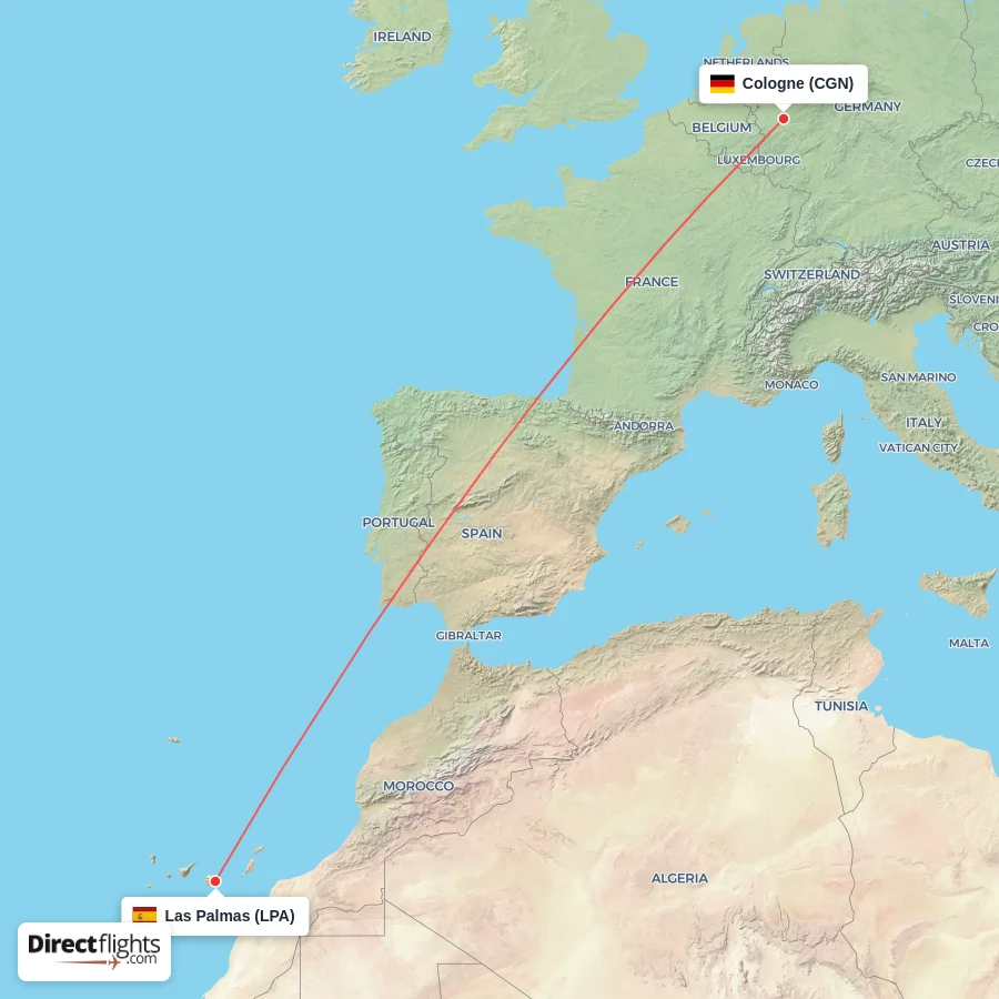 CGN - LPA route map