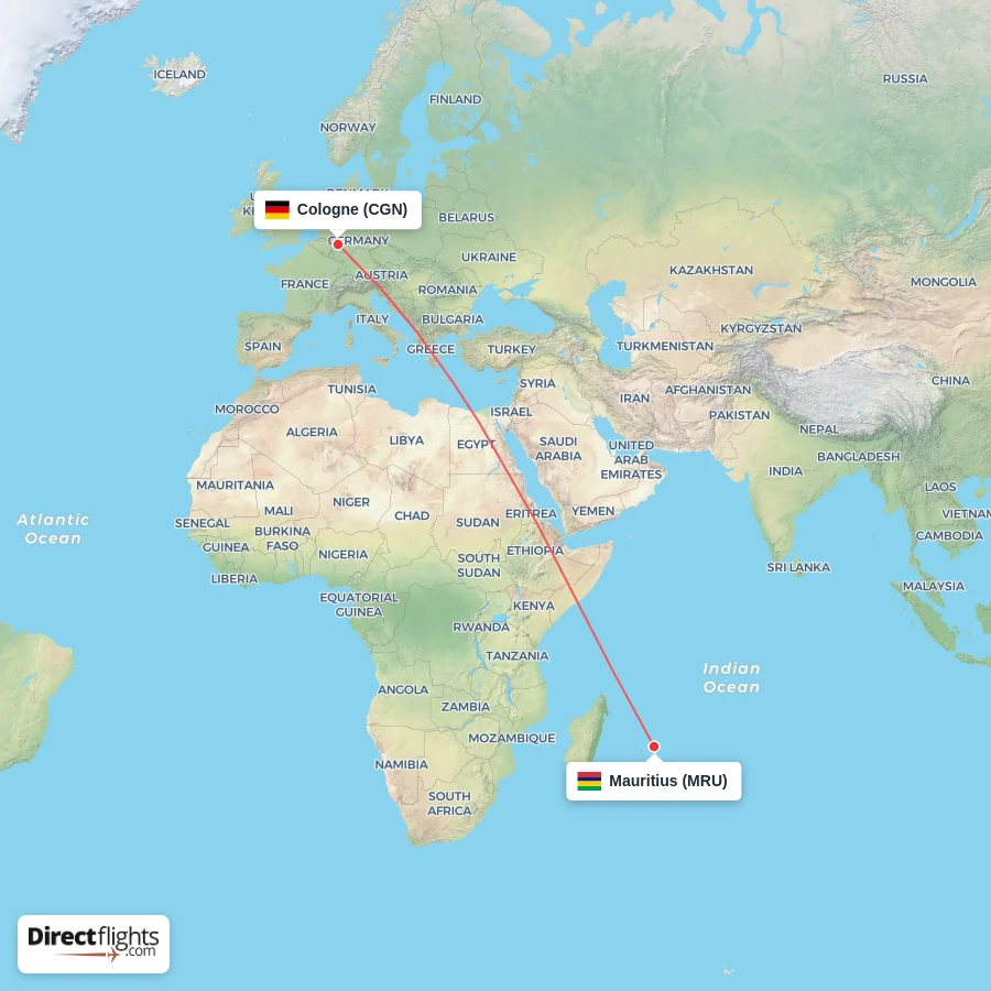 CGN - MRU route map