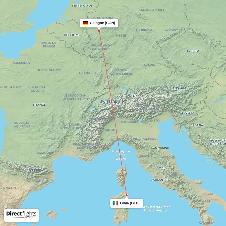 CGN - OLB route map