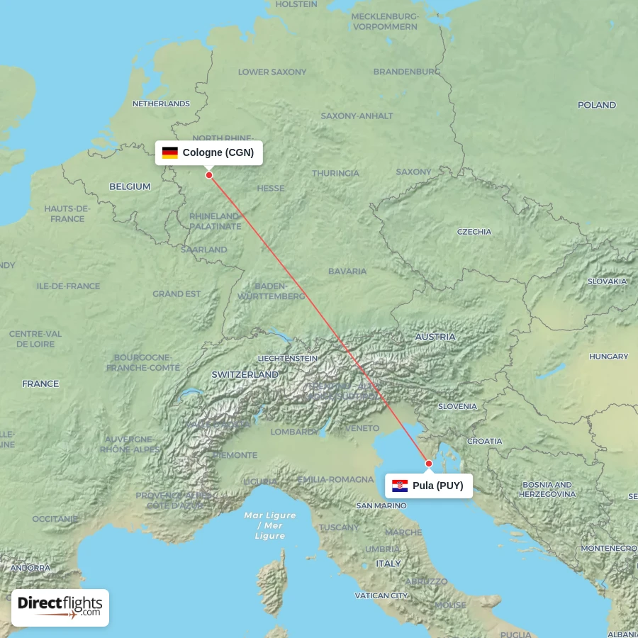 CGN - PUY route map