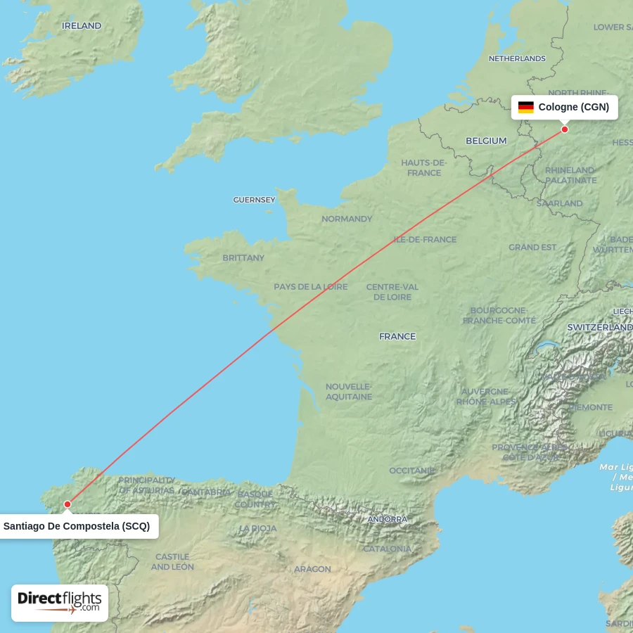 CGN - SCQ route map
