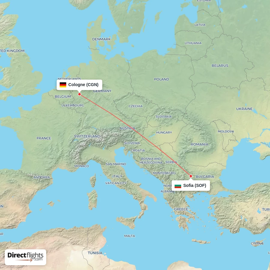 CGN - SOF route map