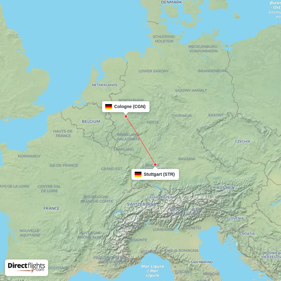 CGN - STR route map