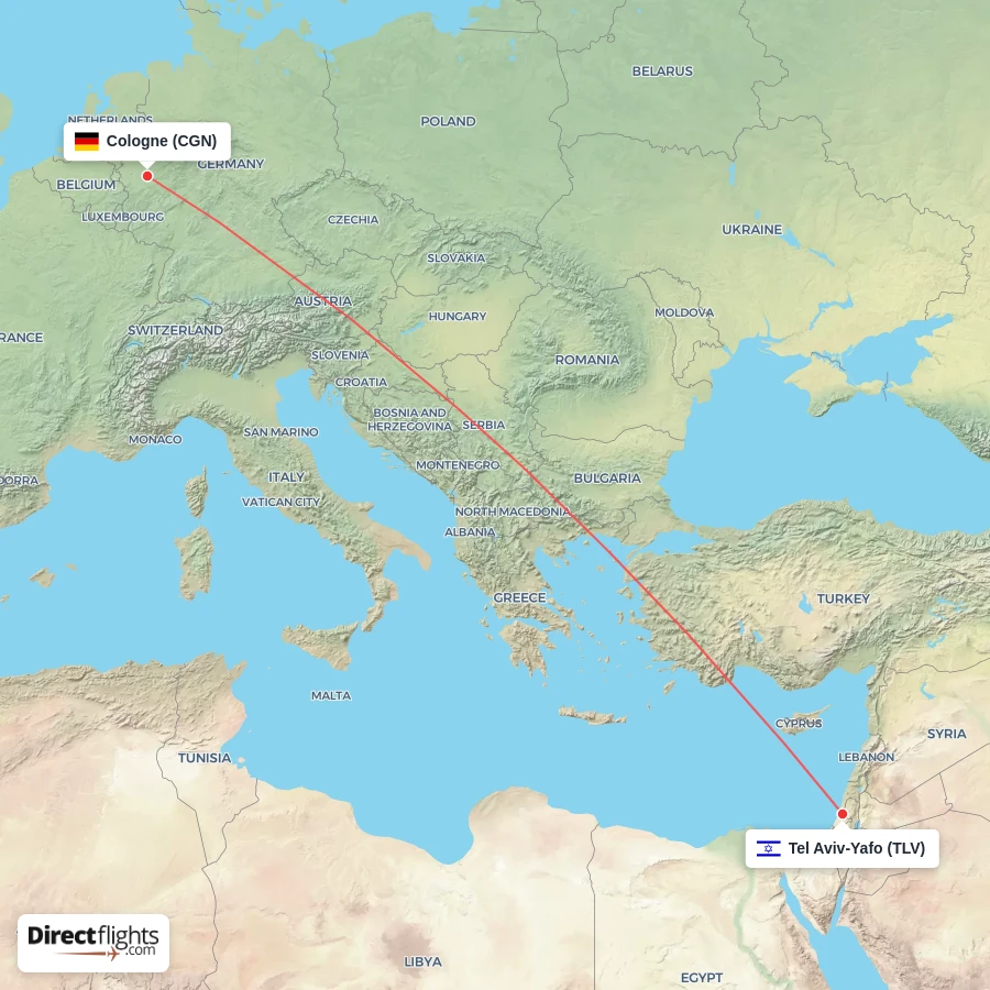 CGN - TLV route map