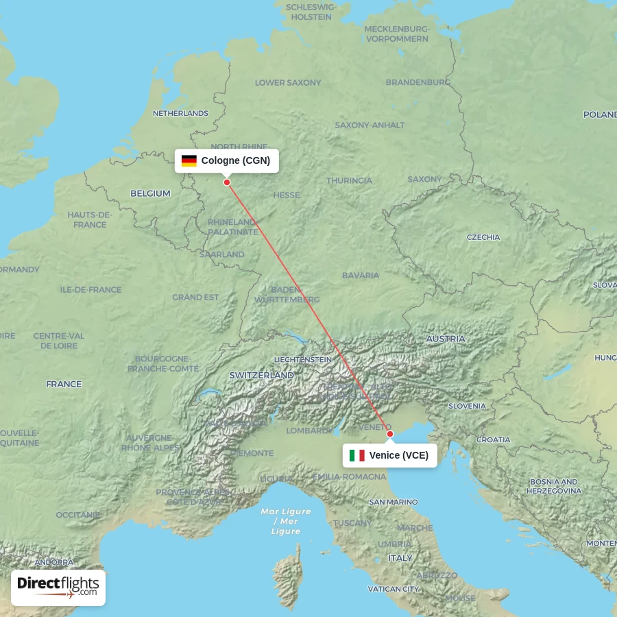 CGN - VCE route map