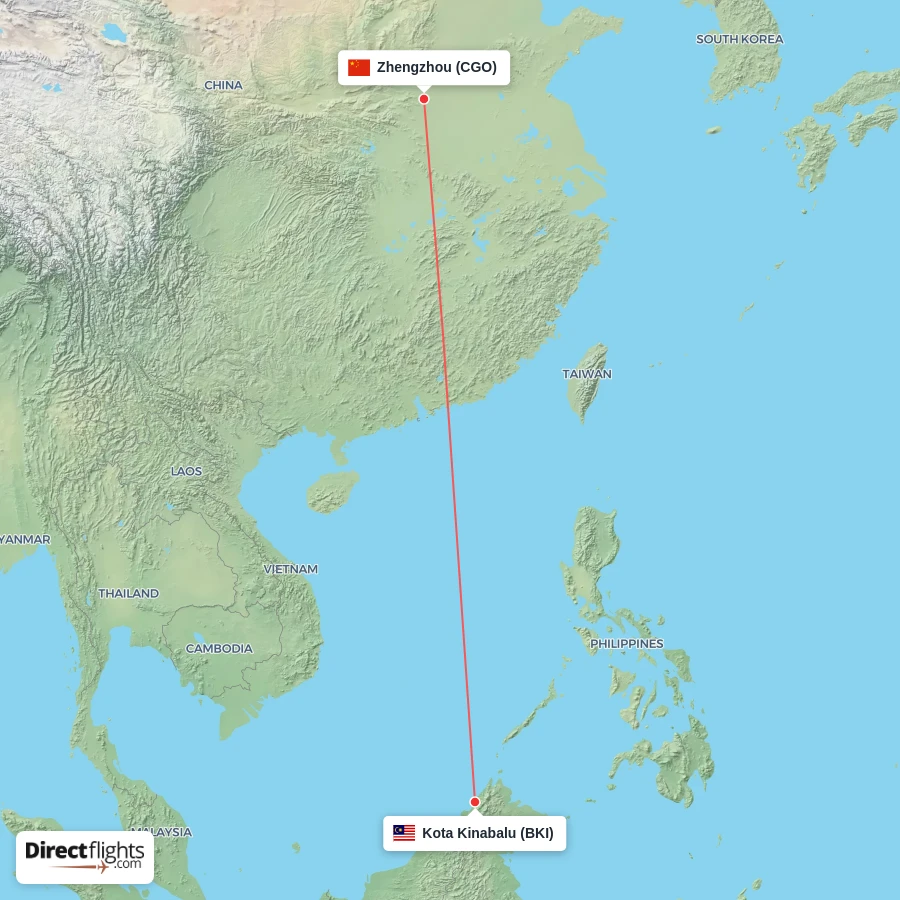 CGO - BKI route map