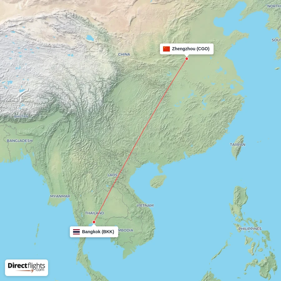 CGO - BKK route map