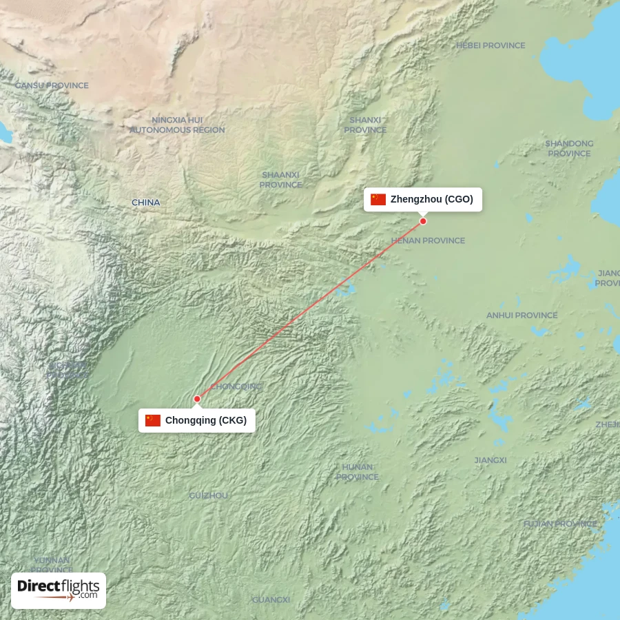 CGO - CKG route map