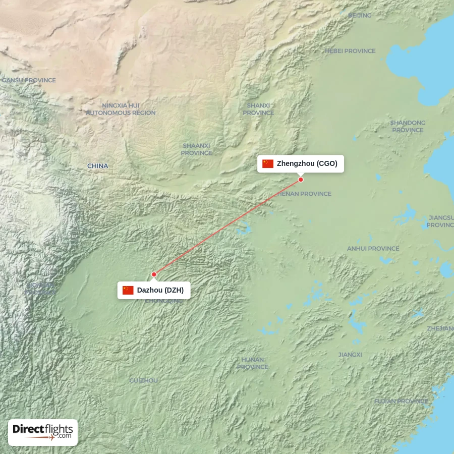 CGO - DZH route map