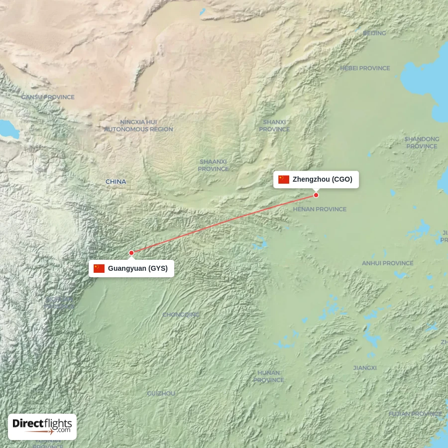 CGO - GYS route map