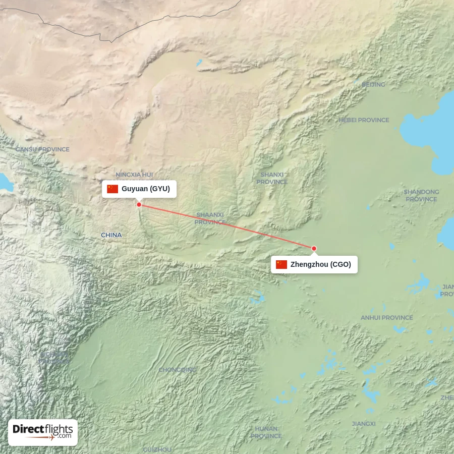 CGO - GYU route map