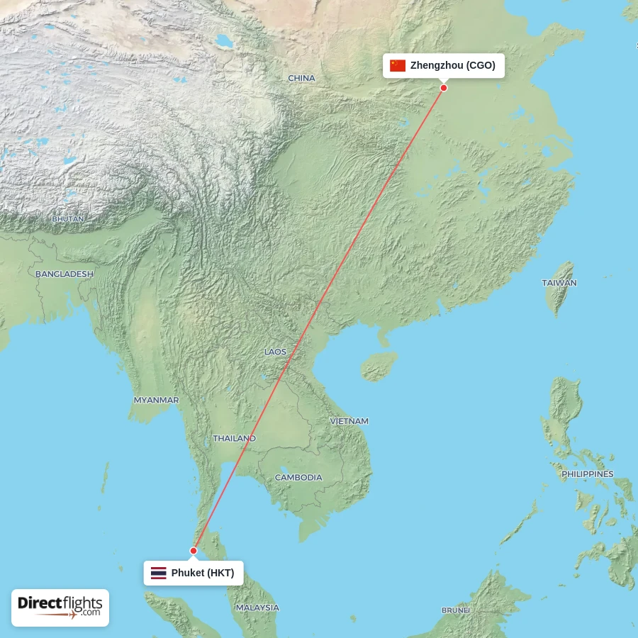 CGO - HKT route map