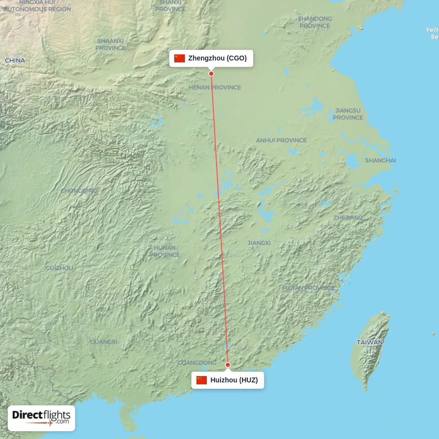 CGO - HUZ route map