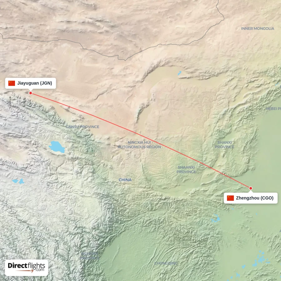 CGO - JGN route map