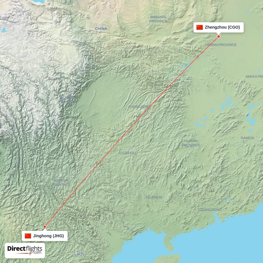 CGO - JHG route map