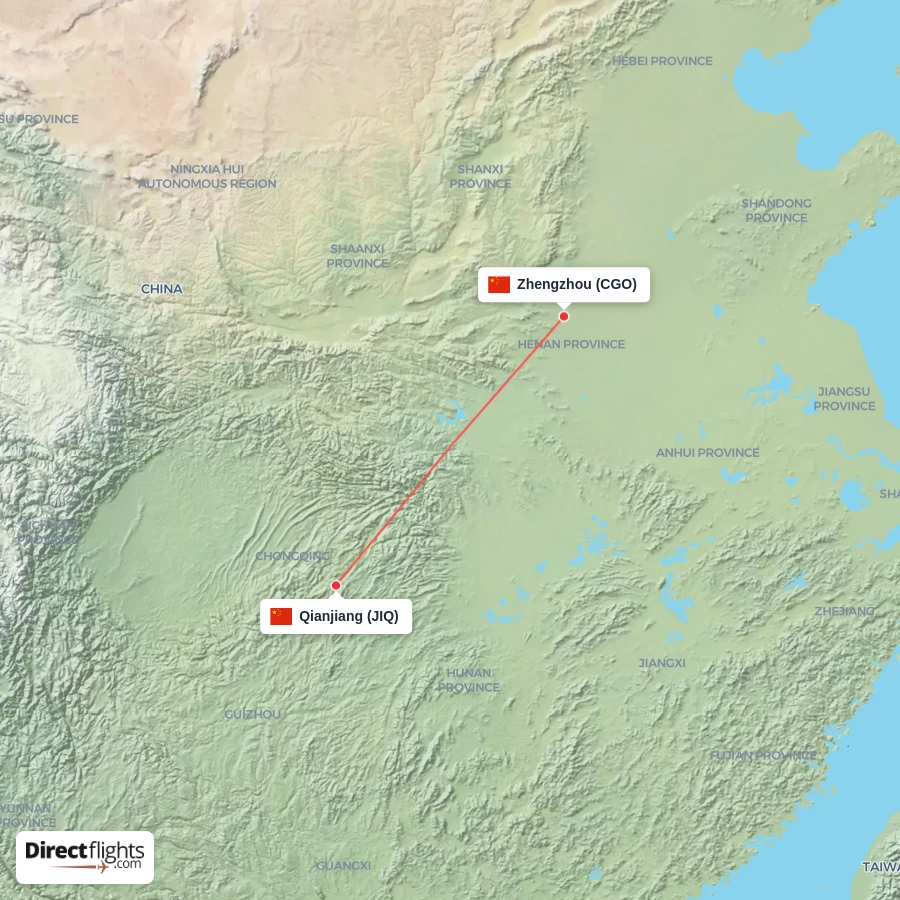 CGO - JIQ route map