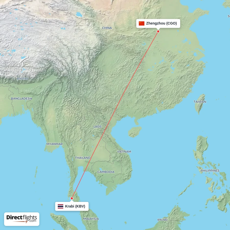 CGO - KBV route map