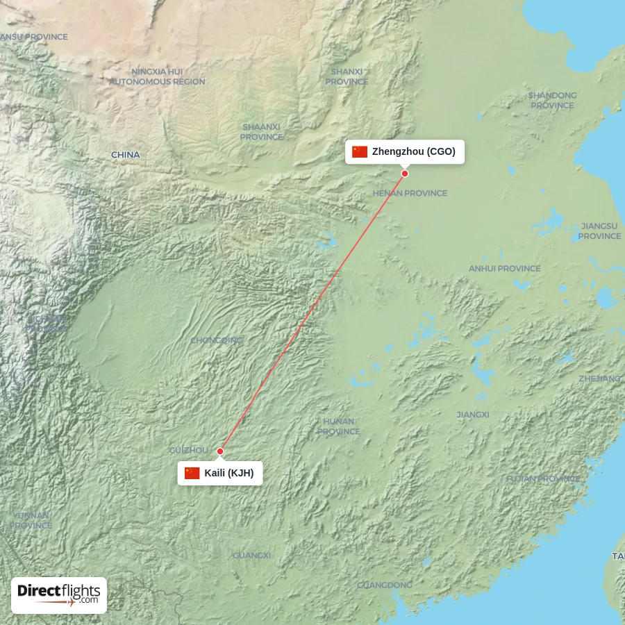 CGO - KJH route map