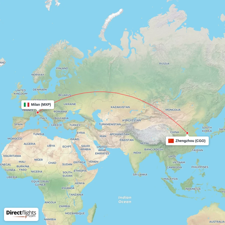 CGO - MXP route map