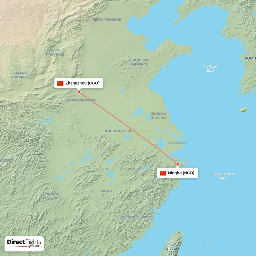 CGO - NGB route map