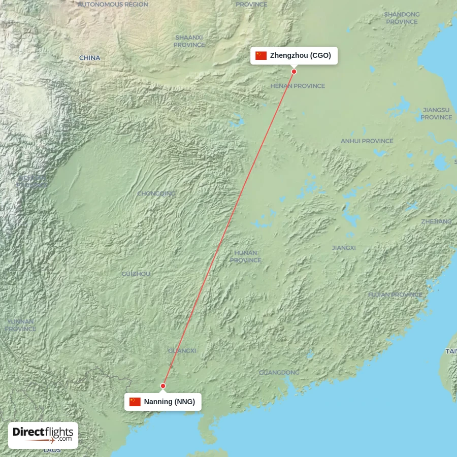 CGO - NNG route map