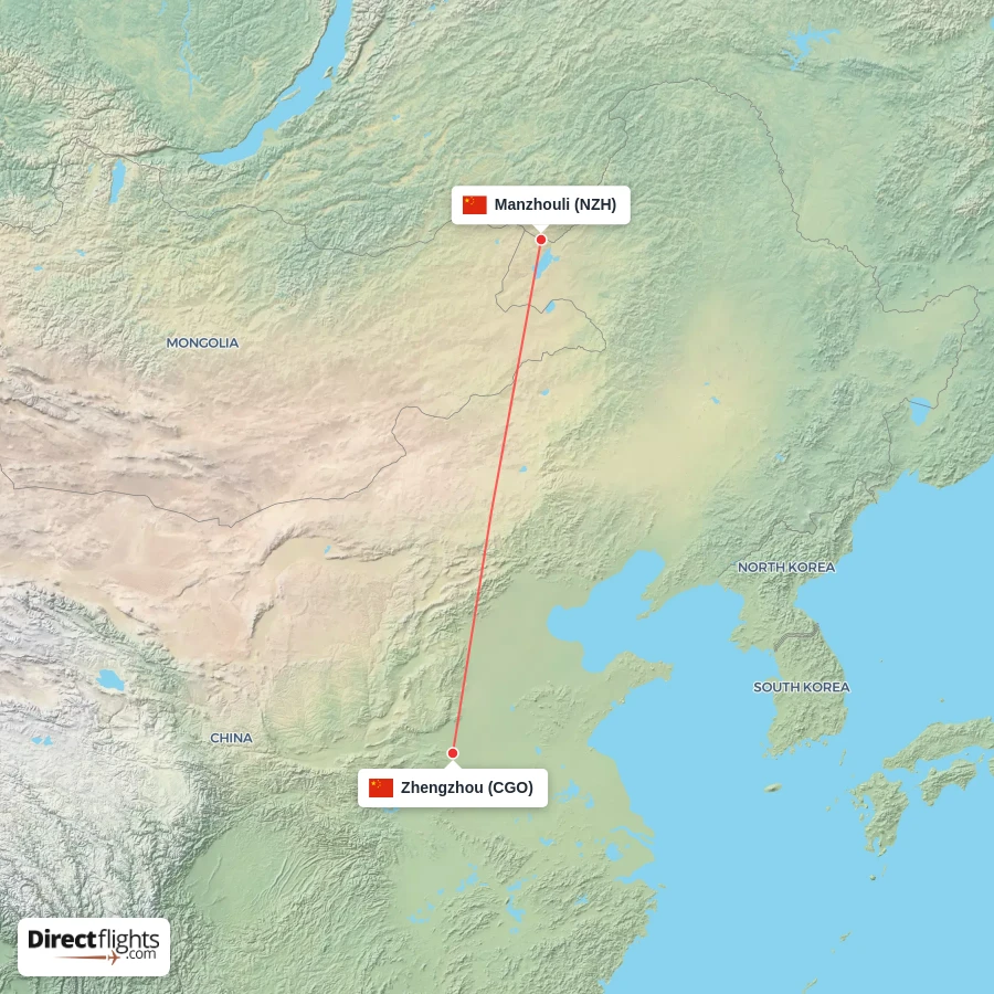 CGO - NZH route map