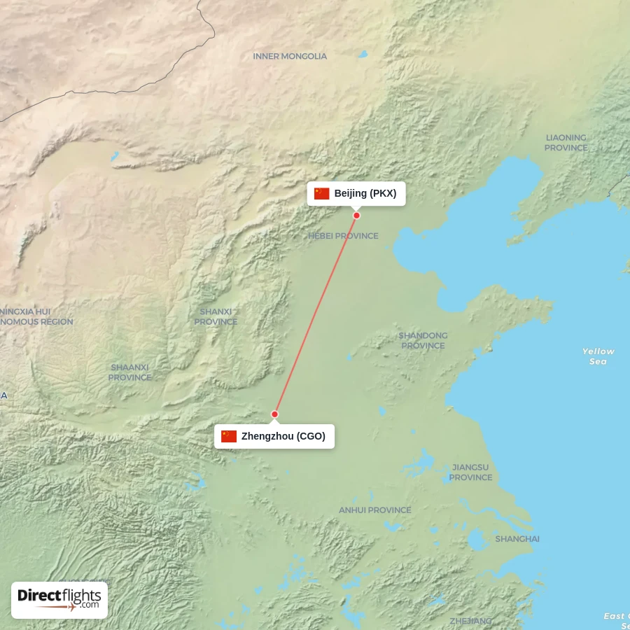CGO - PKX route map