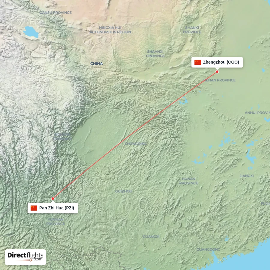 CGO - PZI route map