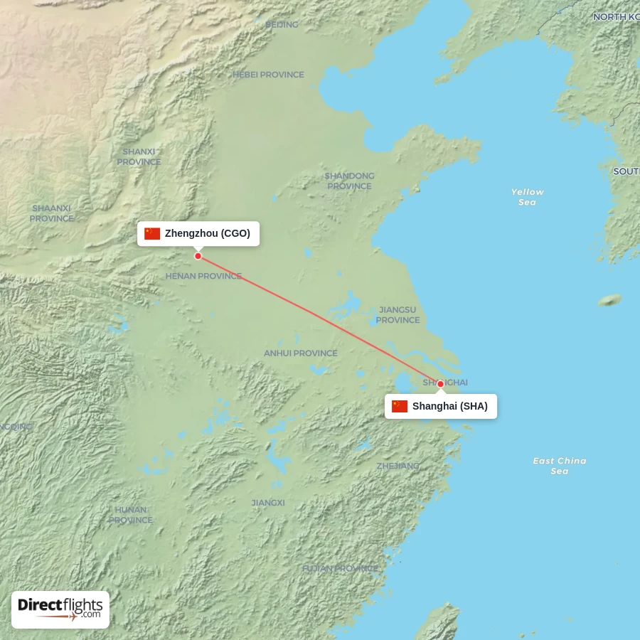 CGO - SHA route map