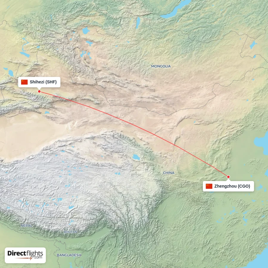 CGO - SHF route map