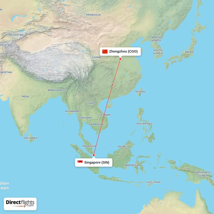 CGO - SIN route map