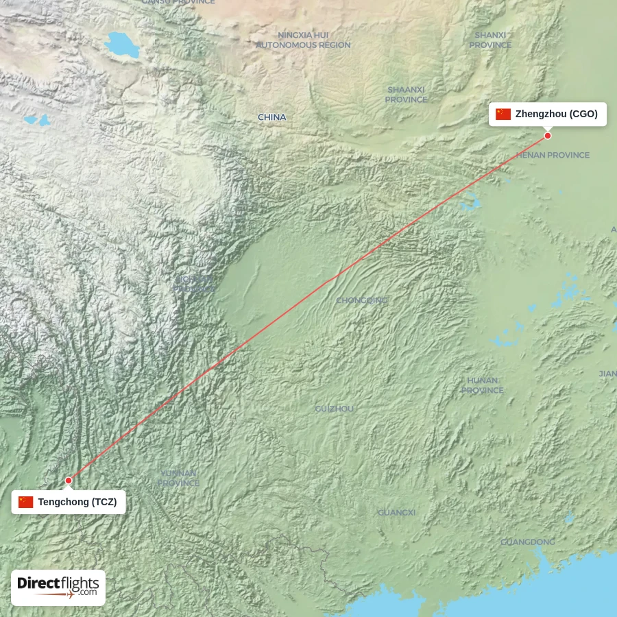 CGO - TCZ route map