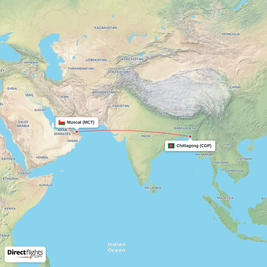 CGP - MCT route map