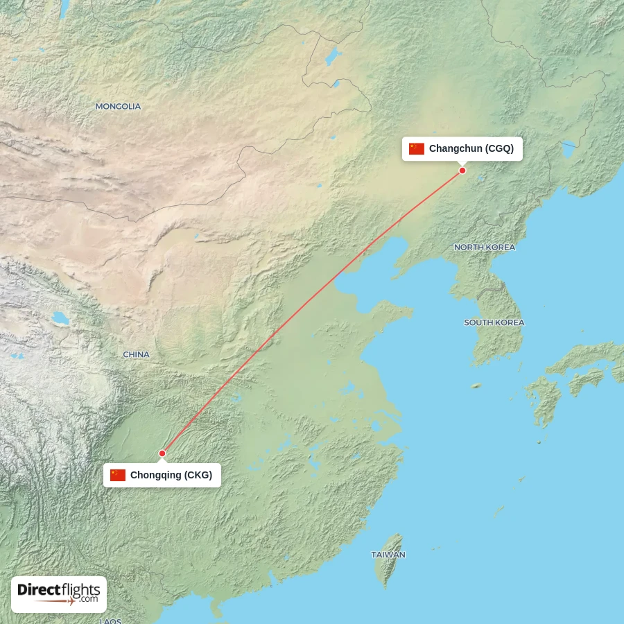 CGQ - CKG route map