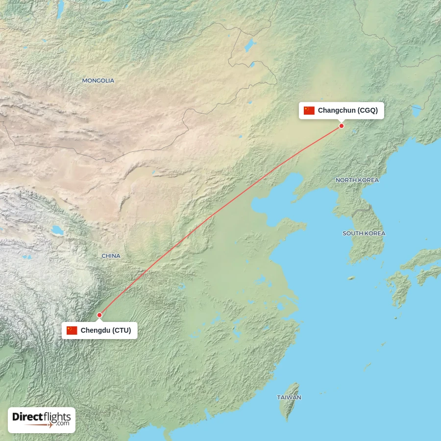 CGQ - CTU route map