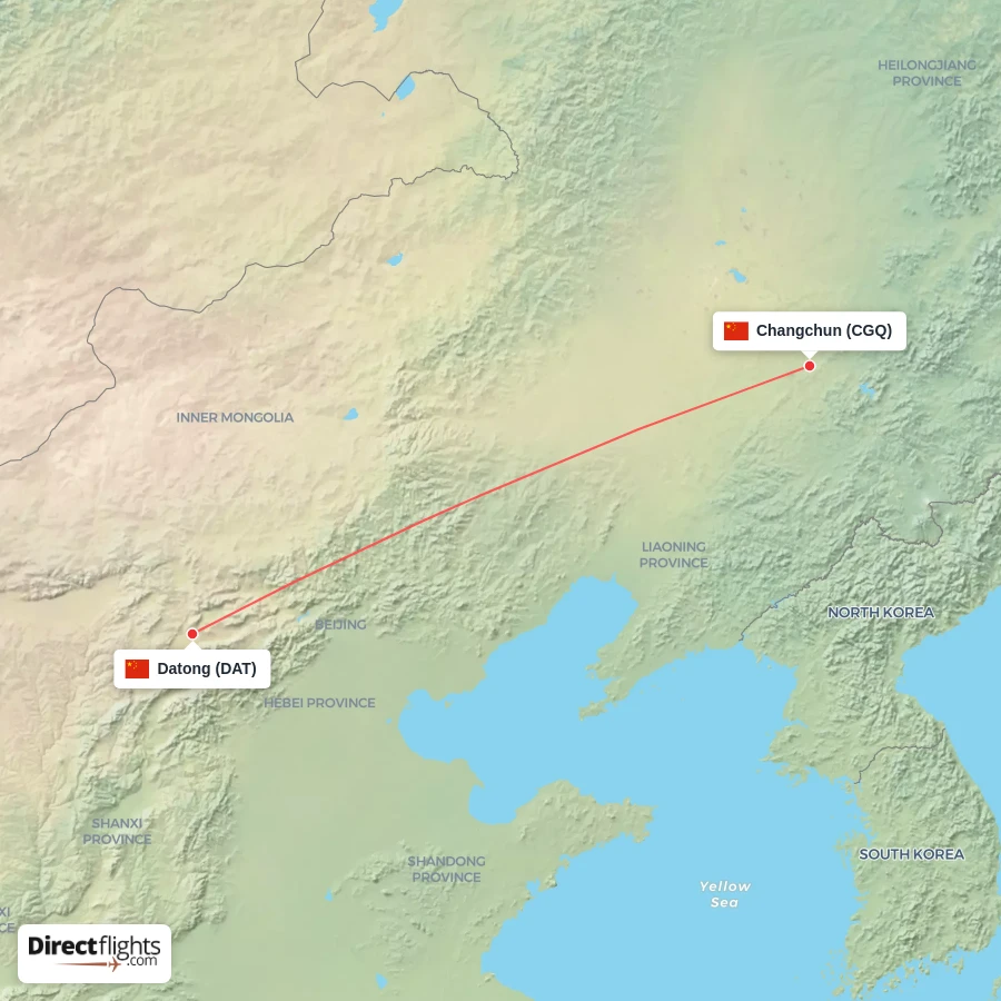 CGQ - DAT route map