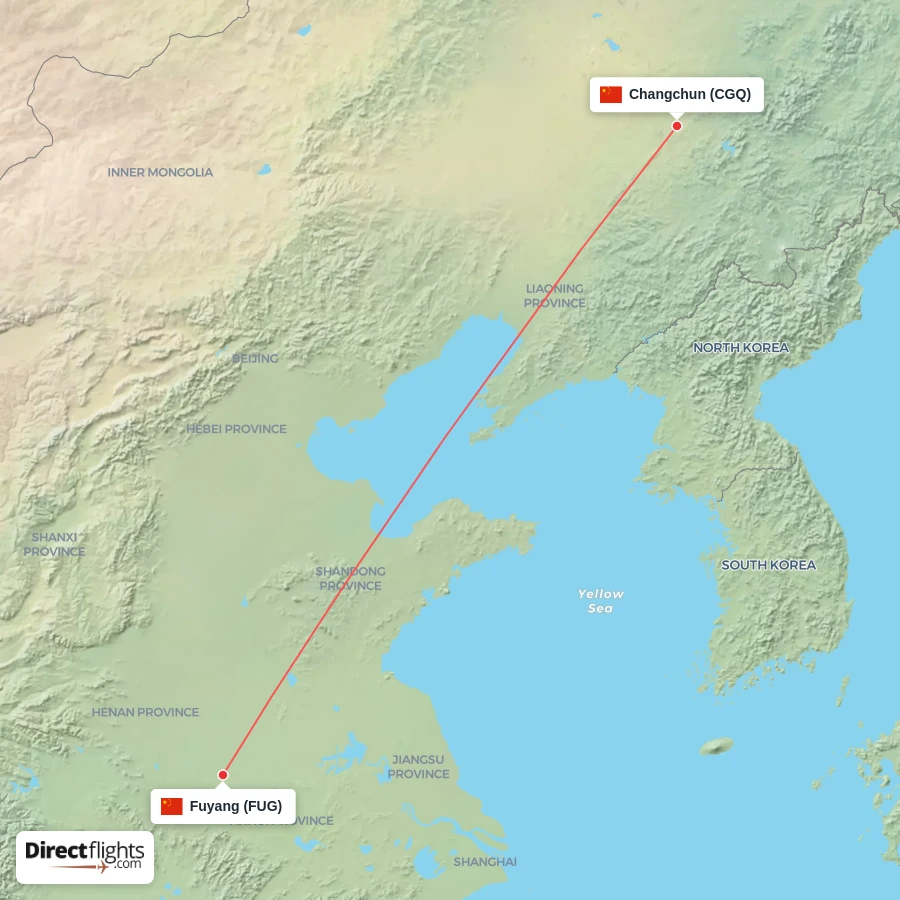 CGQ - FUG route map