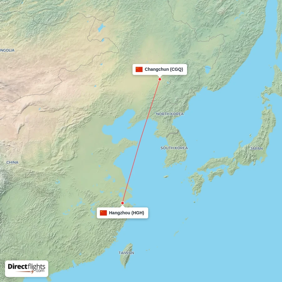 CGQ - HGH route map