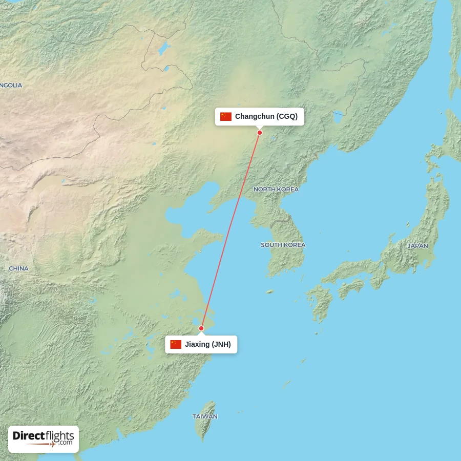 CGQ - JNH route map
