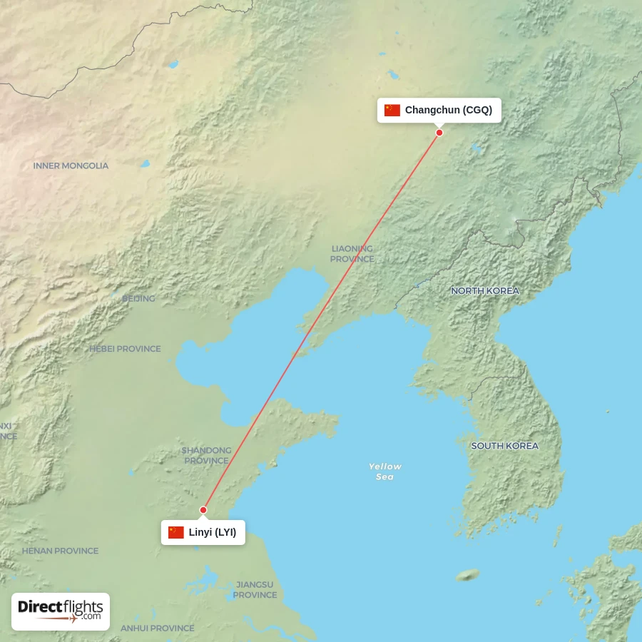 CGQ - LYI route map