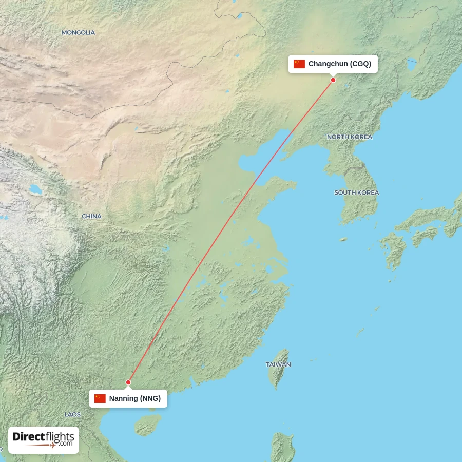 CGQ - NNG route map